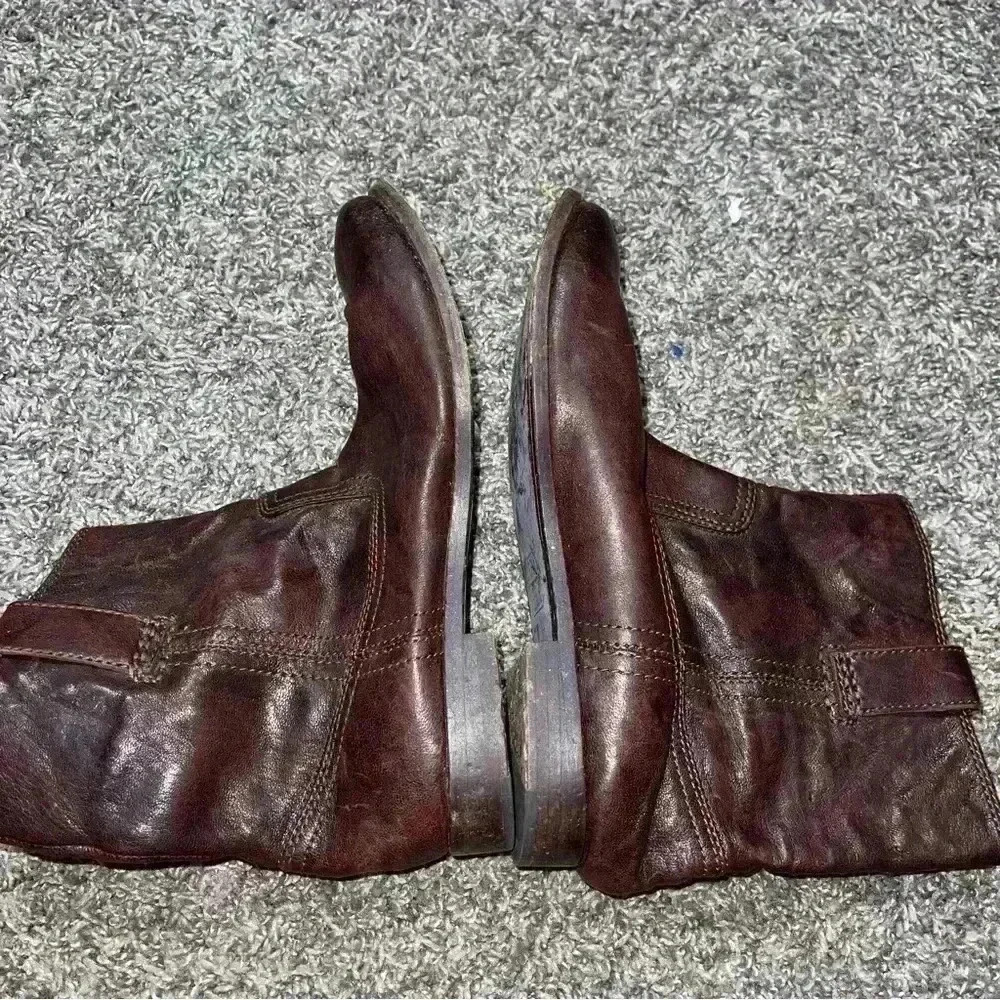 Frye Dark Brown Anna Shortie Boots Pull-on Short Booties Sz 8.5M - Picture 7 of 9